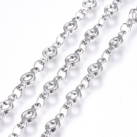 304 Stainless Steel Link Chains, Soldered, Ion Plating(IP), Ring