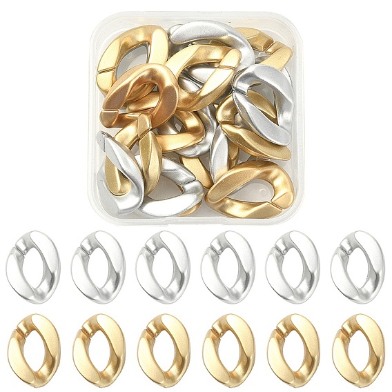 20шт 2 цветные непрозрачные акриловые соединительные кольца, окрашенные распылением, разъемы для быстрой связи, для изготовления бордюрных цепей, твист