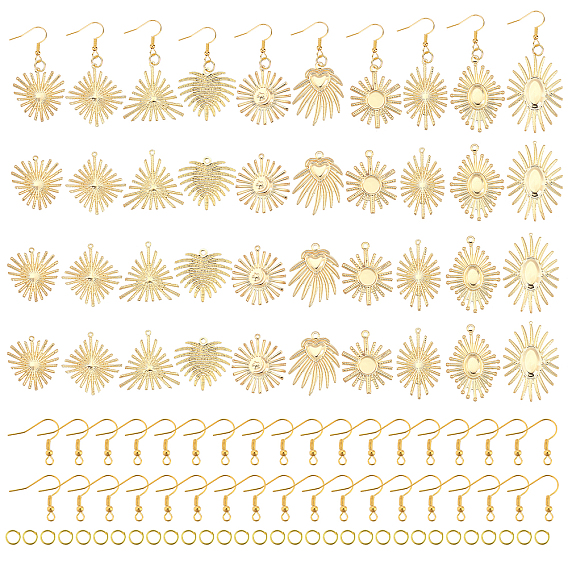 Набор для самостоятельного изготовления геометрических сережек-капель, включая экологически чистые железные подвески, крючки для серег и прыгающие кольца