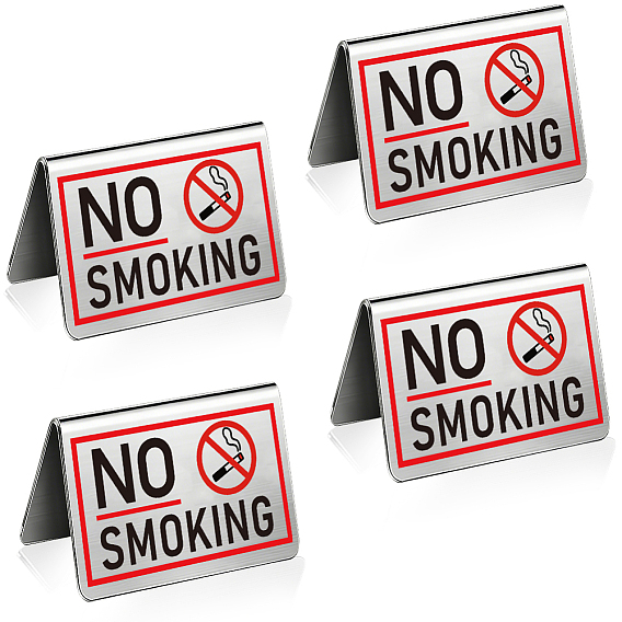 4шт. стол из нержавеющей стали для отеля или ресторана, табличка «Курение запрещено»