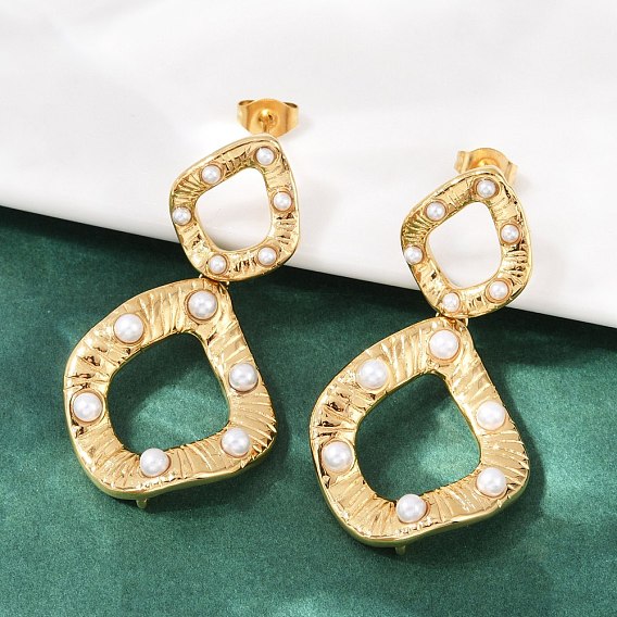 304 серьги-гвоздики из нержавеющей стали в виде самородков, с имитацией жемчуга