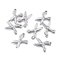 Pendentifs en acier inoxydable, forme de ciseaux