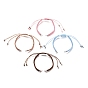 Adjustable Braided Polyester Thread Bracelet Making, with Brass Beads and 304 Stainless Steel Jump Rings