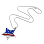 Independence Day National Flag Enamel Star Pendant Necklace with Rhinstone, Alloy Jewelry for Women