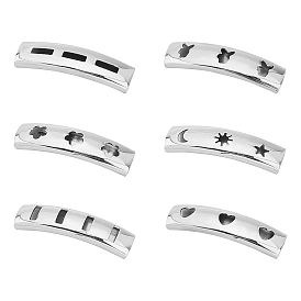 304 Stainless Steel Curved Tube Beads, Tube