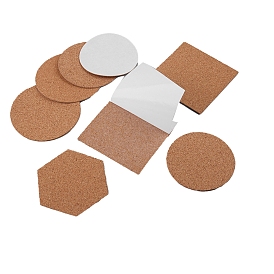 Cork Drink Coasters, with Self-adhesive