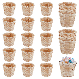 Мини бамбуковая корзина, аксессуары для домашнего кукольного домика с микро-ландшафтом, притворяясь опорными украшениями