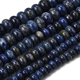 Нитки бусины из натурального ляписа-лазури, рондель