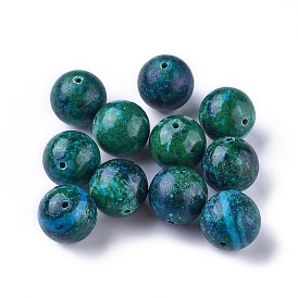 Natural Lapis Lazuli Beads, Dyed, Imitation Chrysocolla, Round