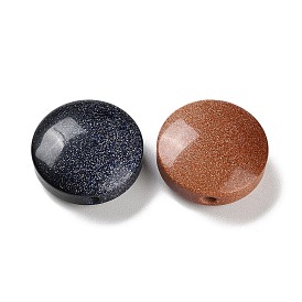 Synthetic Gemstone Beads, Flat Round