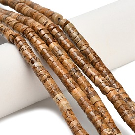 Естественного изображения яшмы бисер нитей, диск, Heishi бусы