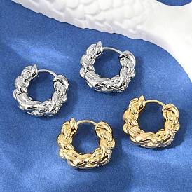 Серьги-кольца из латуни с кубическим цирконием