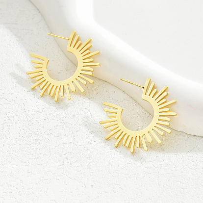 Шикарные европейские американские нерегулярные серьги-гвоздики в форме подсолнуха для женщин