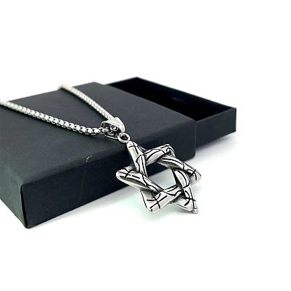 Подвеска звезда Давида из нержавеющей стали хип-хоп ожерелья для мужчин