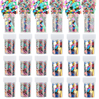 PVC Nail Art Glitter Sequins, DIY Sparkly Paillette Tips Nail, Nail Art Decoration Accessories, Mixed Alphabet & Number & Bear
