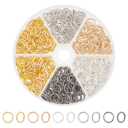 630Pcs 5 Color Iron Twisted Linking Rings, Round Ring