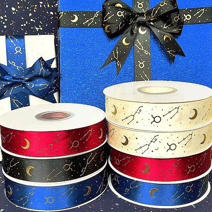 22M Gold Stamping Constellations Polyester Ribbons, Garment Accessories