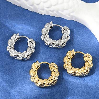 Серьги-кольца из латуни с кубическим цирконием