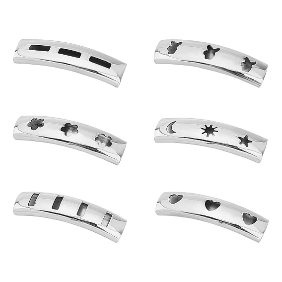 304 Stainless Steel Curved Tube Beads, Tube