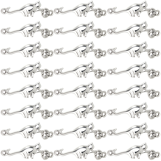 80 шт. подвески из сплава в тибетском стиле, В форме кошки, скрепленной клубками пряжи.