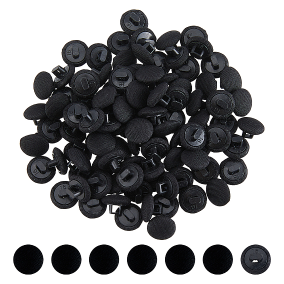 100шт. 1-образные пуговицы на ножке из ткани, полукруглый