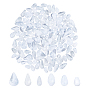 120Pcs 6 Style Acrylic Beads, Imitation Gemstone, Teardrop