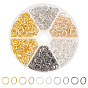 630Pcs 5 Color Iron Twisted Linking Rings, Round Ring