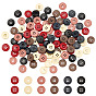 120 шт 6 цвета 4 пуговицы из пластмассы с отверстиями, плоско-круглые