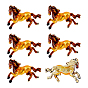 Enamel Pins, Alloy Brooches for Backpack Clothes, Horse, Gold