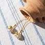 Brass White Enamel Animal Cup Pendant Necklaces for Women, Golden