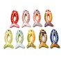 Handmade Porcelain Big Pendants, Hand Painted, Famille Rose Porcelain, Fish Charms
