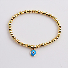 Fashionable Copper Plated Real Gold Eye Dropping Ladies Bracelet - Minimalist European and American Circle Jewelry