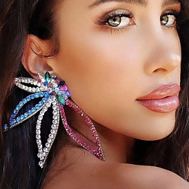 Sparkling Crystal Flower Earrings for Women - Glamorous Alloy Claw Chain Studs