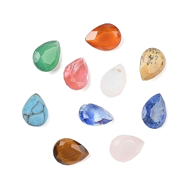 Gemstone Cabochons, Teardrop, Faceted