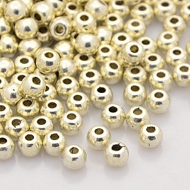  Perles de séparateur de style tibétain , sans plomb et sans cadmium, ronde, 5mm, Trou: 1mm