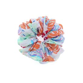 300Pcs Flower Printed Cotton Hair Ties for Girls Women