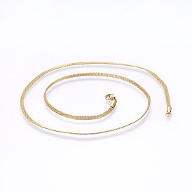 Collar de 304 acero inoxidable con cadena de malla, con cierre de langosta