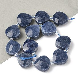 Природный содалит бисер нитей, слеза, граненые, с бисером