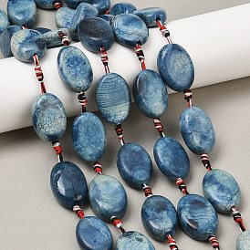 Природные пожары треск агат бисер нитей, покрасил и подогрел, Плоско-овальные