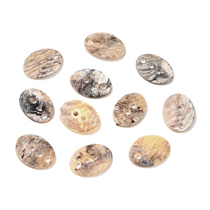 3-Hole Akoya Shell Buttons,  Oval