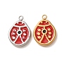 304 acier inoxydable émail pendentifs, charmes coccinelle