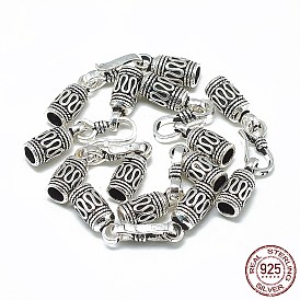 925 Sterling Silver Hook and S-Hook Clasps, Column