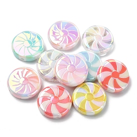 10pcs perles acryliques opaques de placage uv, lollipop