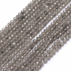 Натуральные ледяные обсидиановые бусинки, граненые, круглые