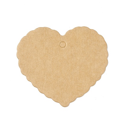 100 шт. пустые подарочные бирки из крафт-бумаги, волнистая форма любви