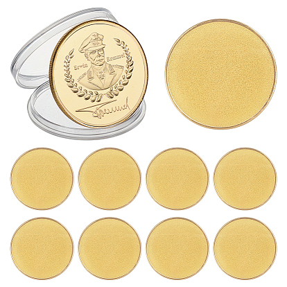14 шт. железных пустых памятных монет, счастливые монеты, с защитным чехлом, плоско-круглые, для лазерной гравировки
