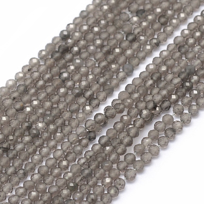 Натуральные ледяные обсидиановые бусинки, граненые, круглые