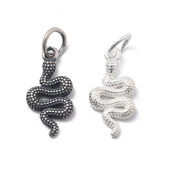 925 стерлингов серебряные подвески, змеиные чары, с перемычками и 925 штампом