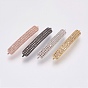 Brass Micro Pave Cubic Zirconia Links, Lead Free & Cadmium Free, Rectangle
