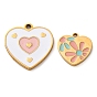304 из нержавеющей стали шармы эмали, шарма сердца, золотые, ионное покрытие (ip)